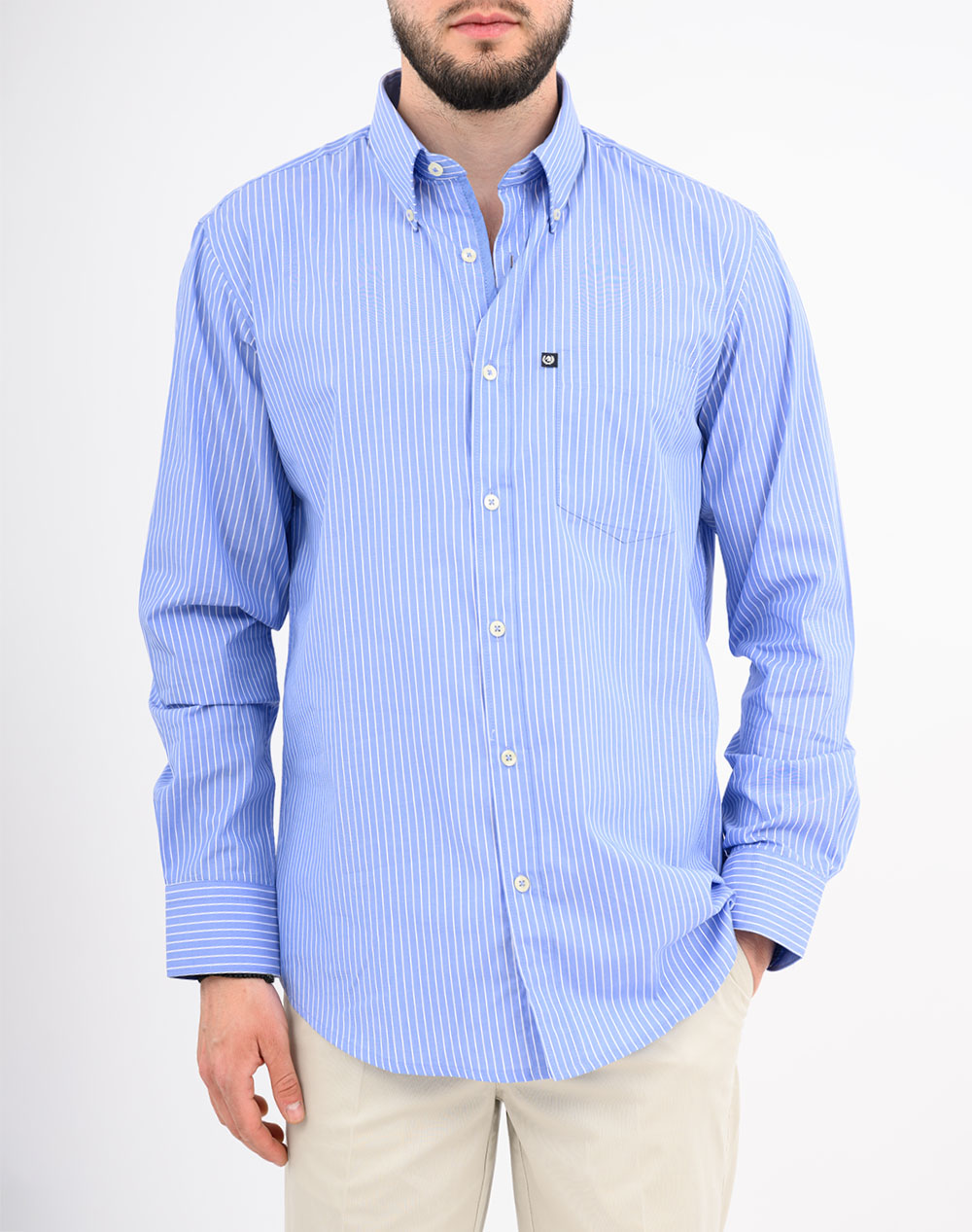 Ascot Shirt 15373204-01 Skyblue ανδρικά ρούχα πουκάμισα Politikos Shop Πολιτικός