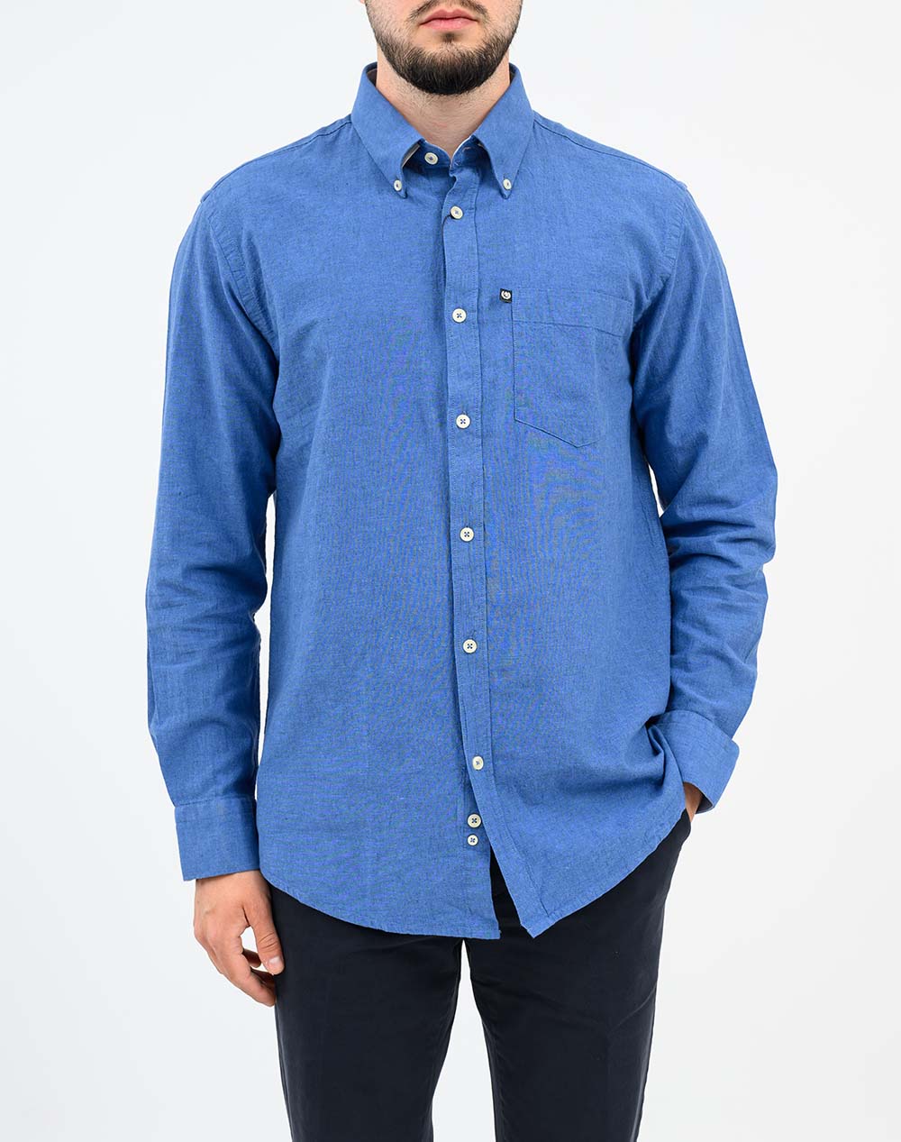 Ascot Πουκαμισο 15362209-10 Blue ανδρικά ρούχα πουκάμισα Politikos Shop Πολιτικός