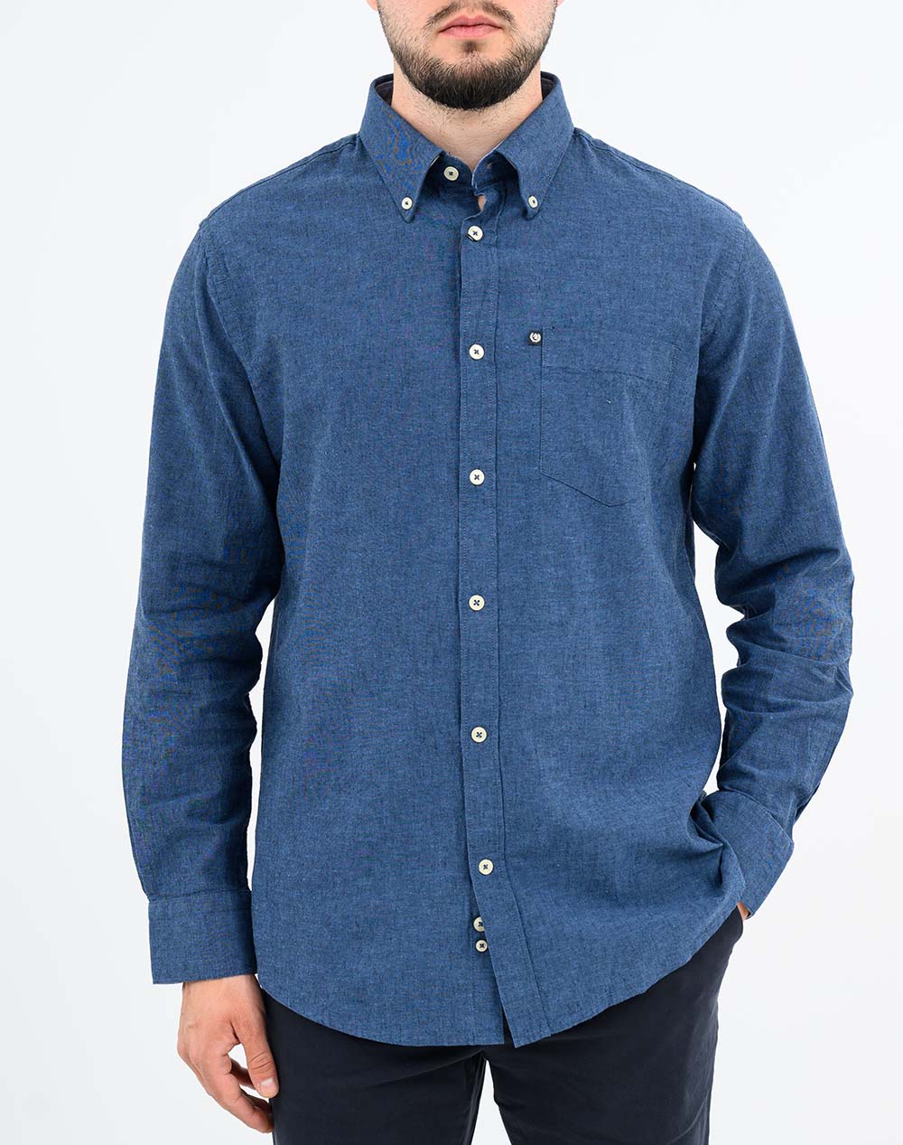 Ascot Πουκαμισο 15362209-23 Navyblue ανδρικά ρούχα πουκάμισα Politikos Shop Πολιτικός