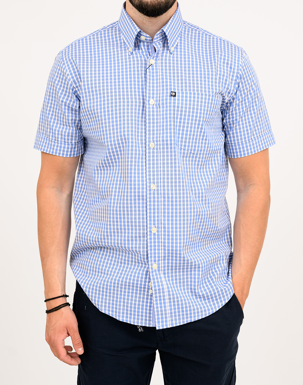Ascot Shirt 15373254-52 Cyan ανδρικά ρούχα πουκάμισα Politikos Shop Πολιτικός