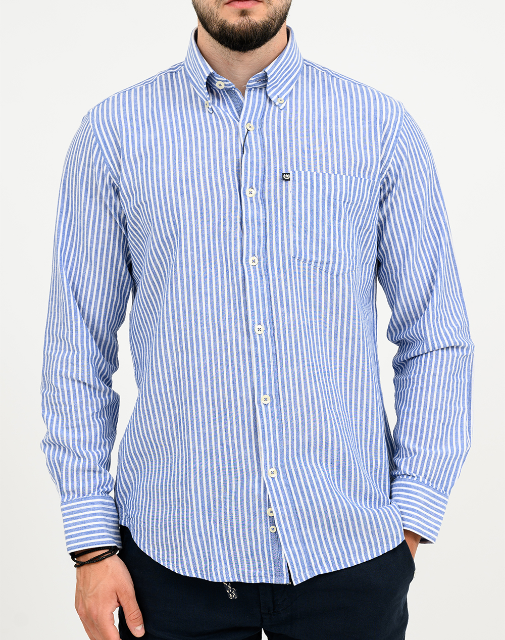 Ascot Πουκαμισο 15364209-01 Lightblue ανδρικά ρούχα πουκάμισα Politikos Shop Πολιτικός