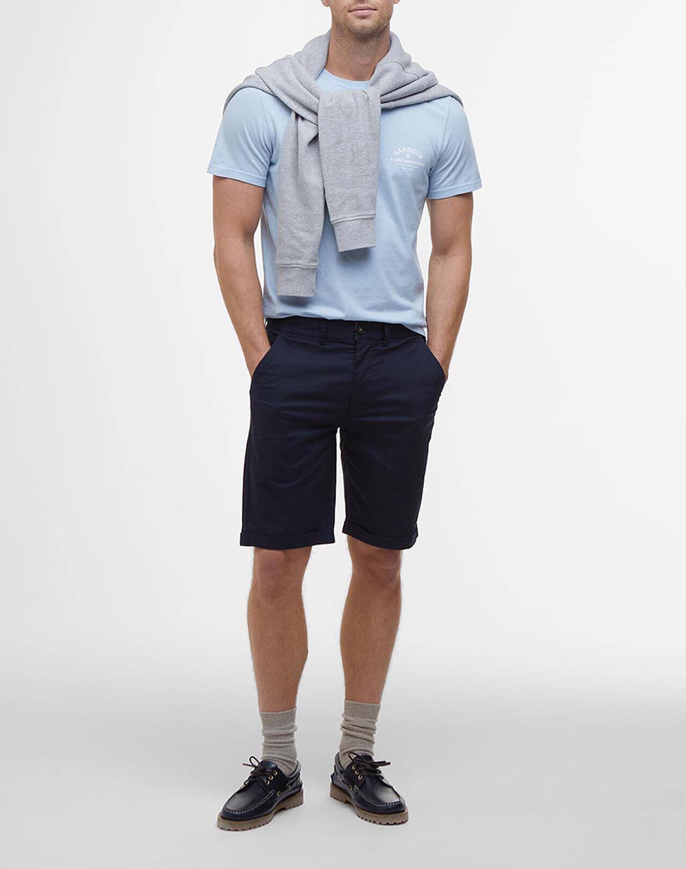 Barbour Σορτς Mst0054-Brny91 Navyblue ανδρικά ρούχα Βερμουδες Chinos Politikos Shop Πολιτικός