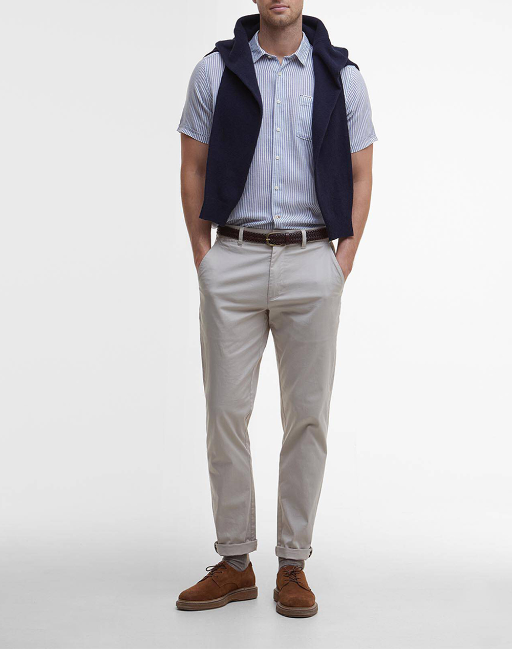 Barbour Πουκαμισο Msh5282-Brny91 Navyblue ανδρικά ρούχα πουκάμισα Politikos Shop Πολιτικός