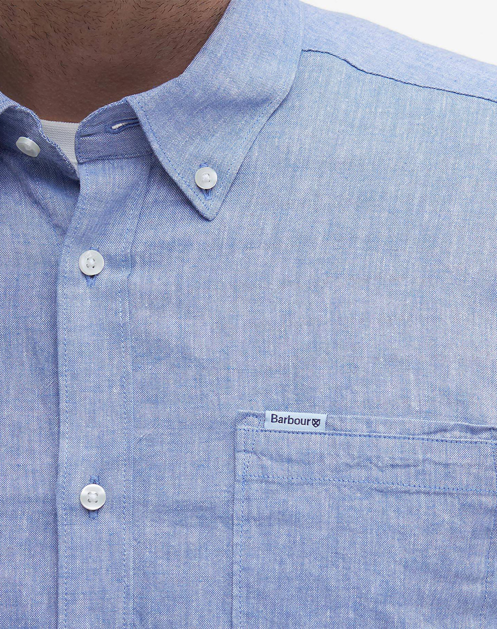 Barbour Πουκαμισο Msh5090-Brbl33 Blue ανδρικά ρούχα πουκάμισα Politikos Shop Πολιτικός