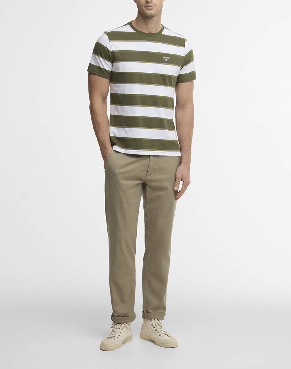 Barbour Μπλούζα T-Shirt Κ Μ Mts1564-Brol51 Olive ανδρικά ρούχα μπλούζες Politikos Shop Πολιτικός