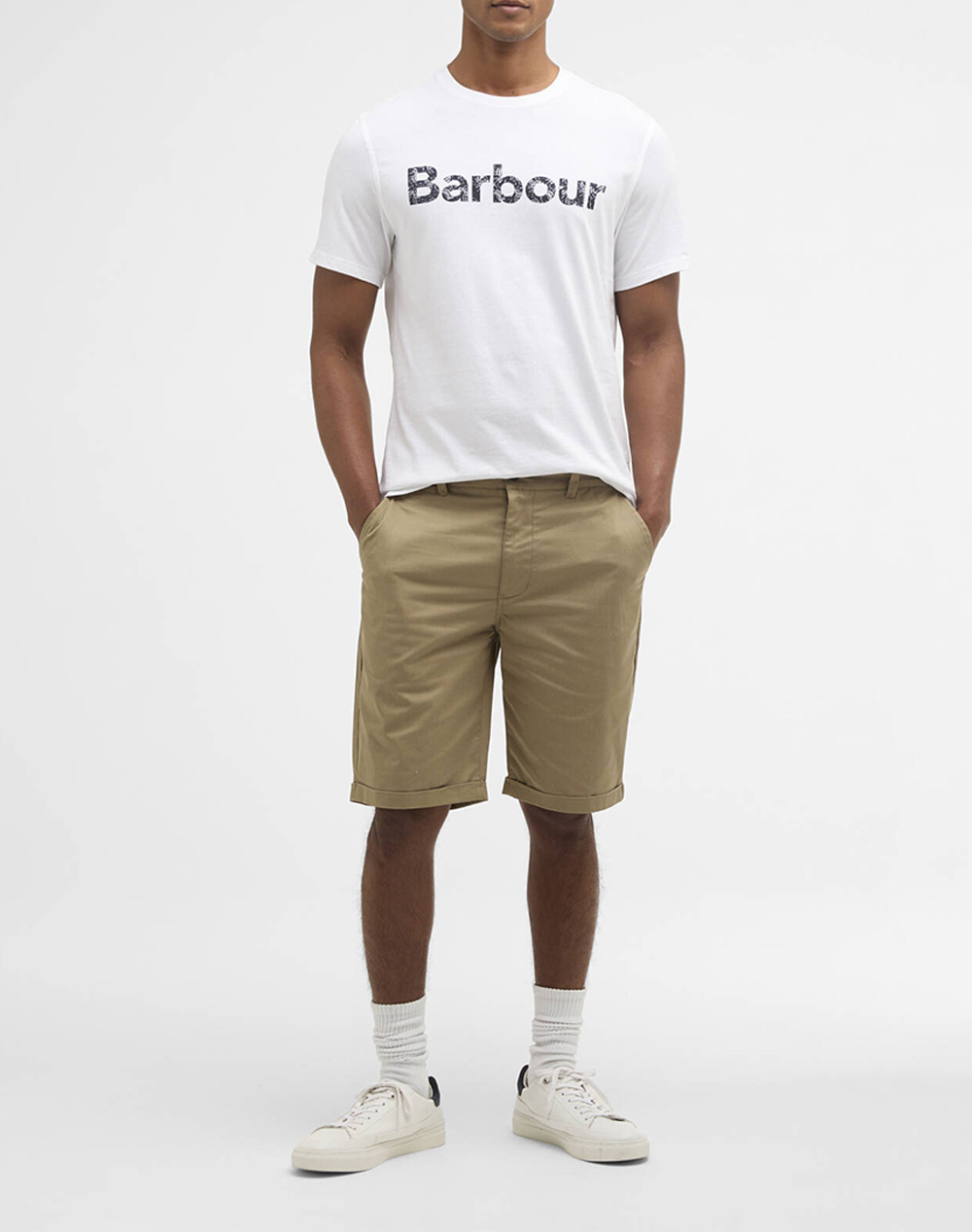 Barbour Μπλούζα T-Shirt Κ Μ Mts1560-Brwh11 White ανδρικά ρούχα μπλούζες Politikos Shop Πολιτικός