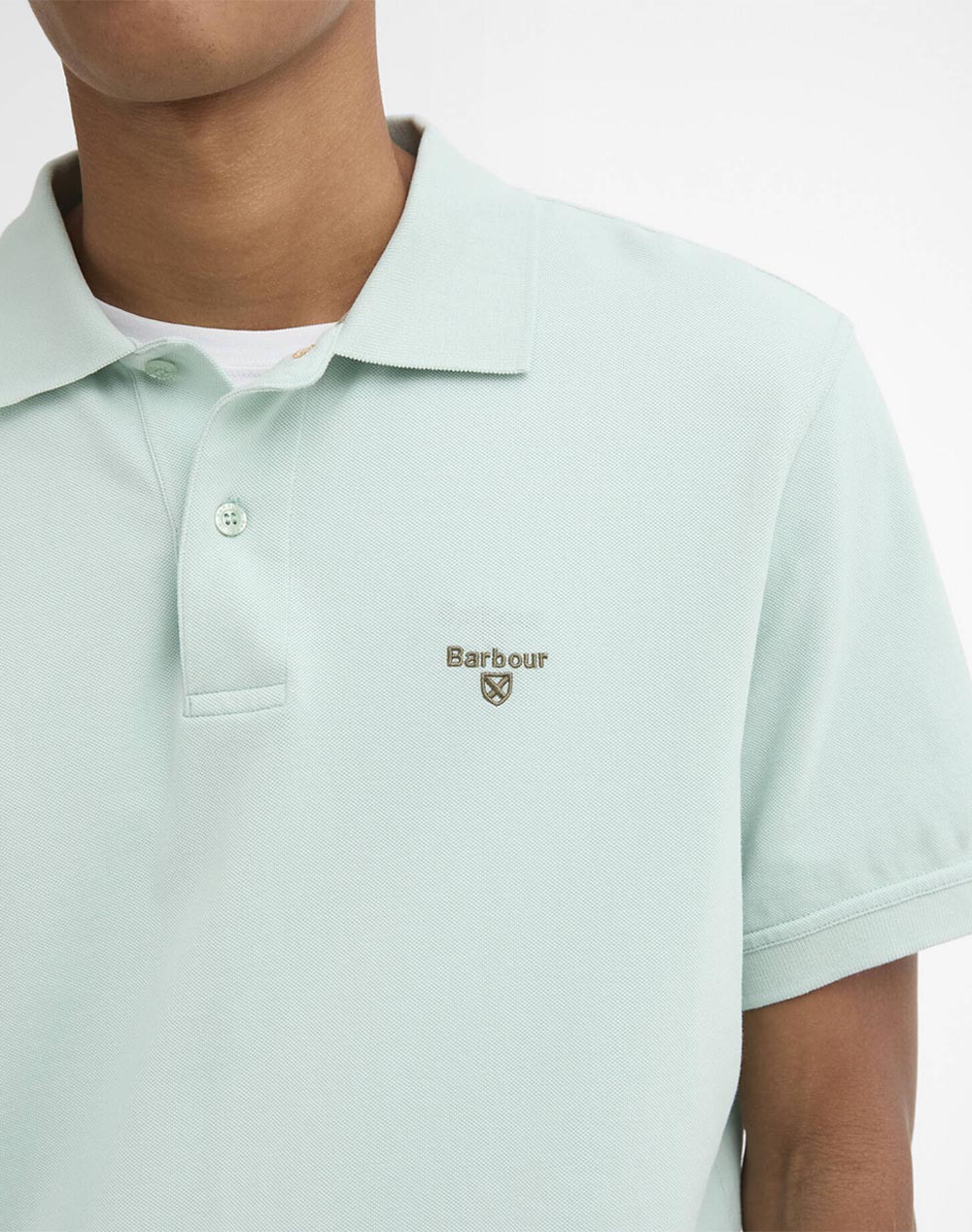 Barbour Μπλούζα Polo Mml1367-Brbu11 Mintgreen ανδρικά ρούχα μπλούζες Politikos Shop Πολιτικός