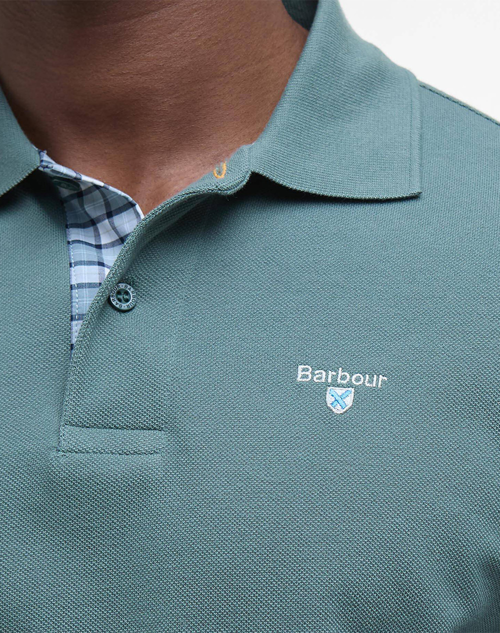Barbour Μπλούζα Polo Mml0012-Brte31 Mintgreen ανδρικά ρούχα μπλούζες Politikos Shop Πολιτικός