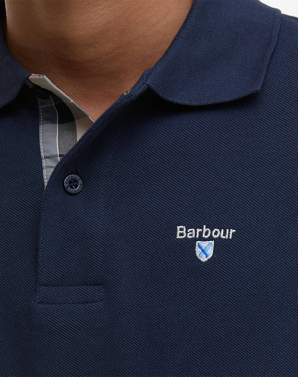 Barbour Μπλούζα Polo Mml0012-Brny31 Navyblue ανδρικά ρούχα μπλούζες Politikos Shop Πολιτικός