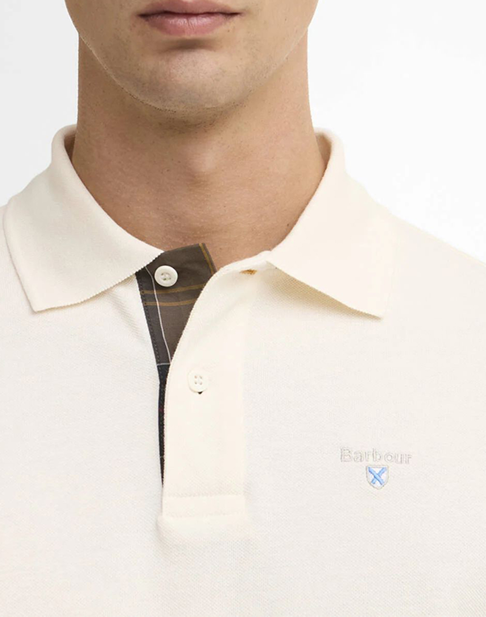 Barbour Μπλούζα Polo Mml0012-Brwh71 12 Offwhite ανδρικά ρούχα μπλούζες Politikos Shop Πολιτικός