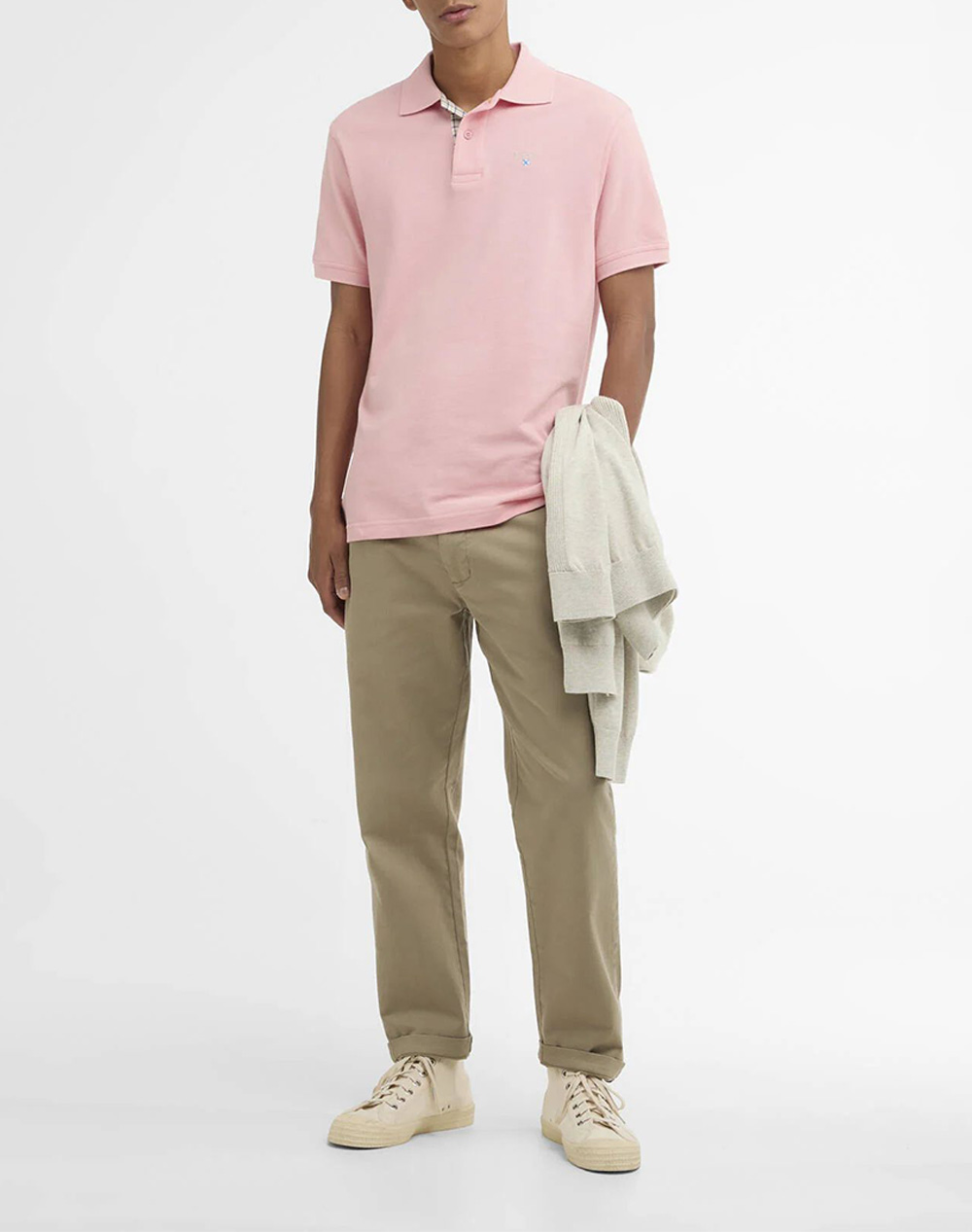 Barbour Μπλούζα Polo Mml0012-Brpi95 Pink ανδρικά ρούχα μπλούζες Politikos Shop Πολιτικός