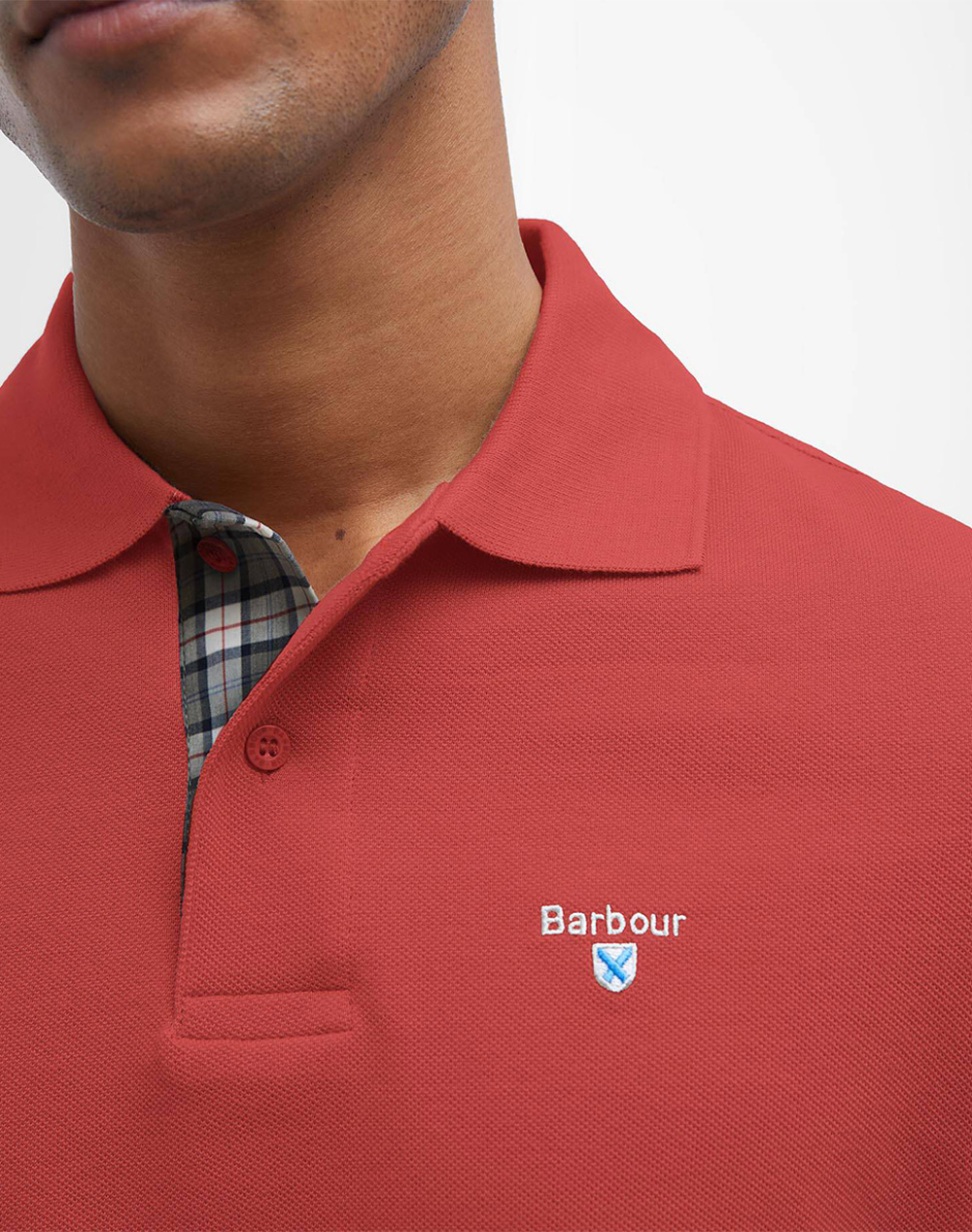 Barbour Μπλούζα Polo Mml0012-Brre25 Red ανδρικά ρούχα μπλούζες Politikos Shop Πολιτικός