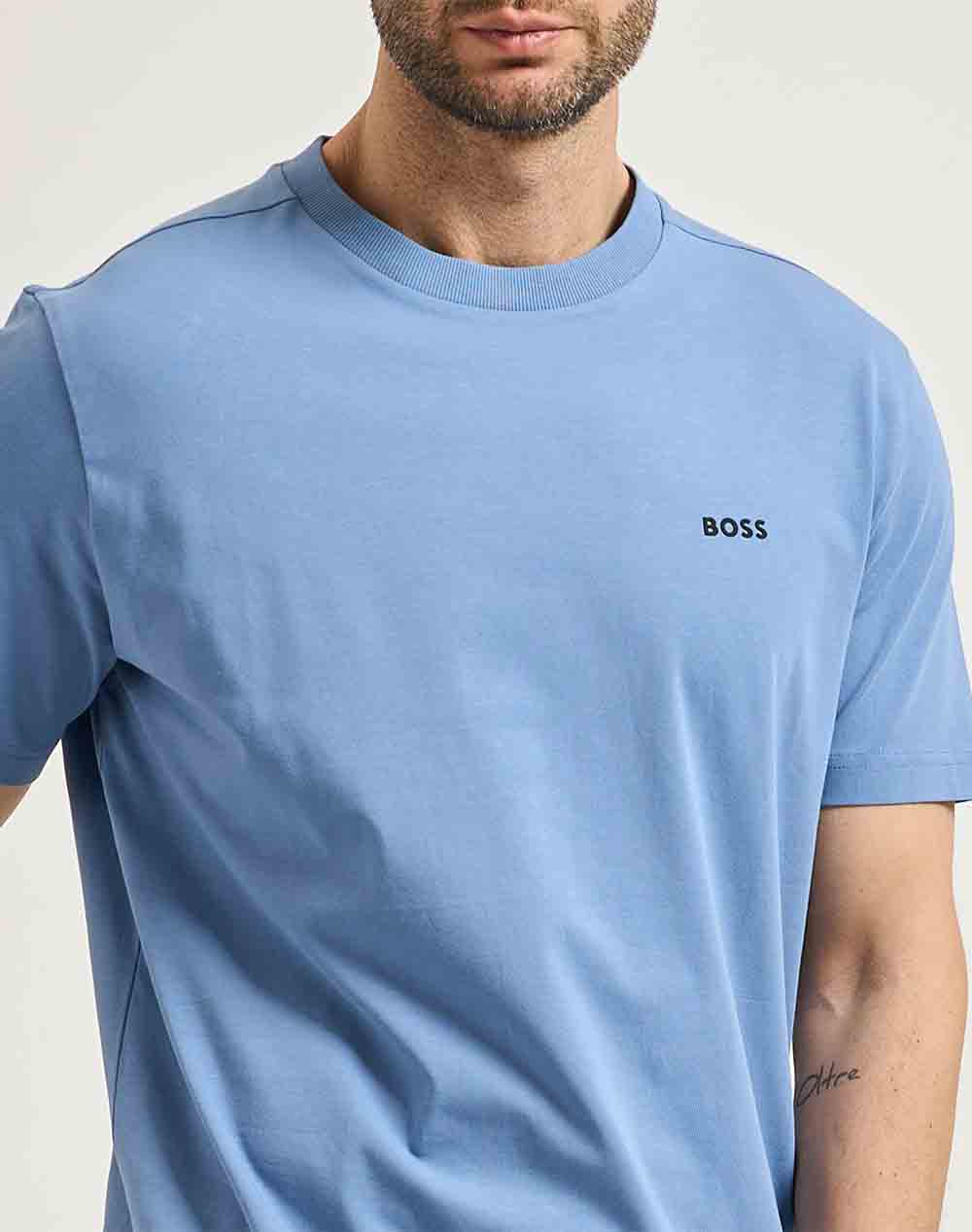Boss Tee 10256064 01 50506373-459-459 Lightblue ανδρικά ρούχα μπλούζες T-Shirt Politikos Shop Πολιτικός