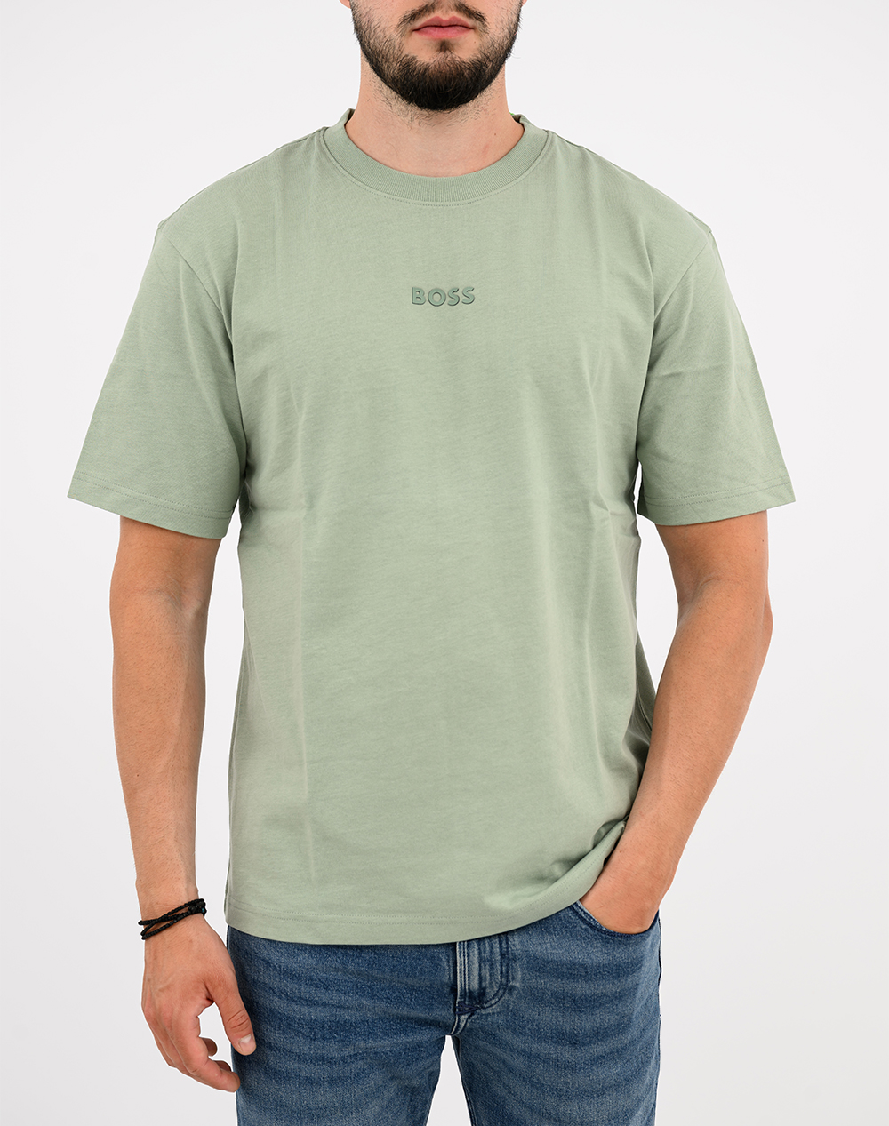 Boss Tee 10 10262150 01 50519368-357 Lightgreen ανδρικά ρούχα μπλούζες T-Shirt Politikos Shop Πολιτικός