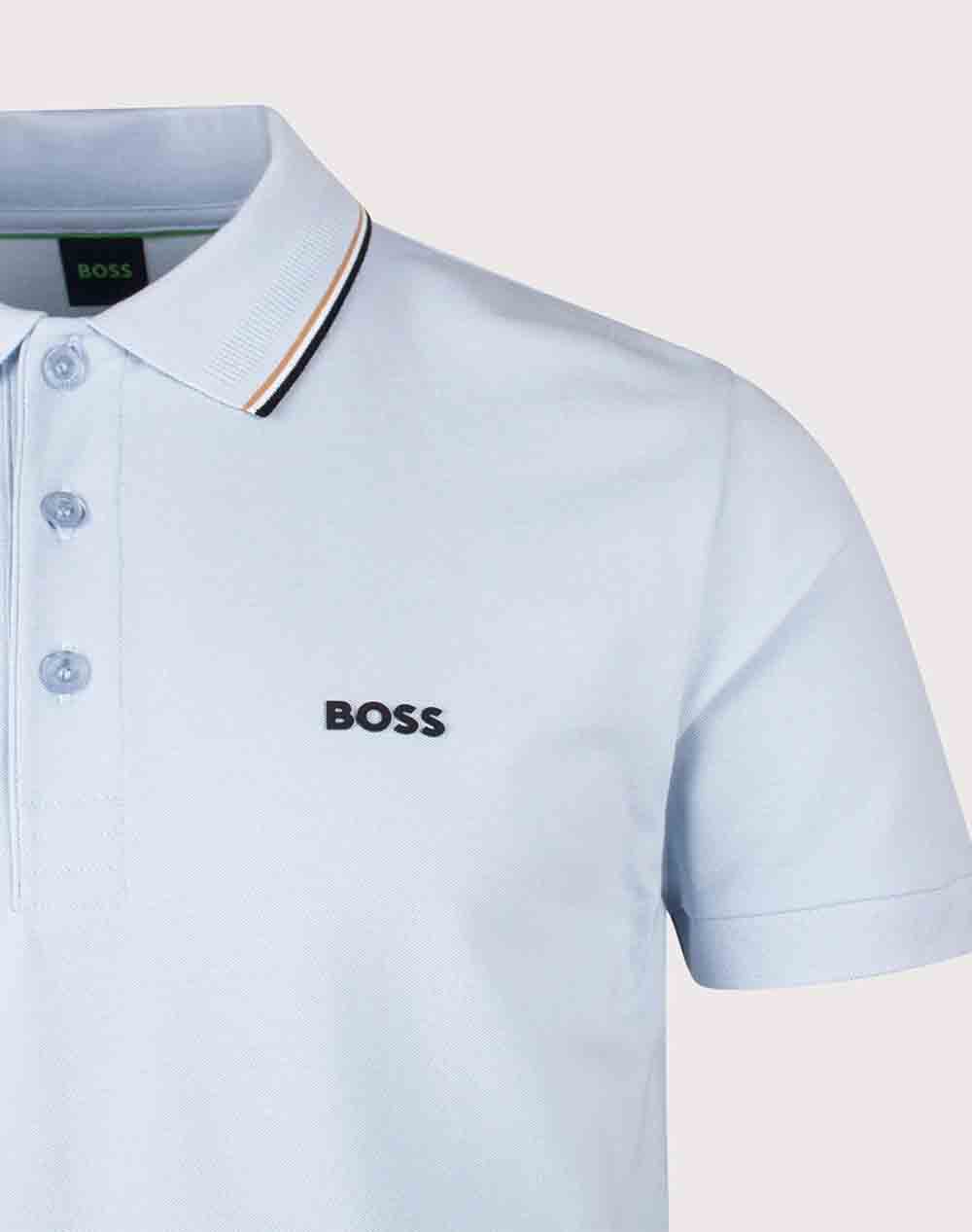 Boss Pl Goc Birdie Paule 10272836 01 50559365-460 Lightblue ανδρικά ρούχα μπλούζες Polo Politikos Shop Πολιτικός