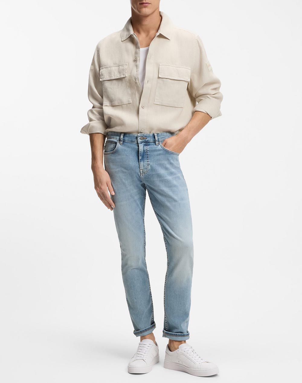 Boss Delaware Bo 10270281 04 50556874-445 Denimlightblue ανδρικά ρούχα παντελόνια Jeans Politikos Shop Πολιτικός