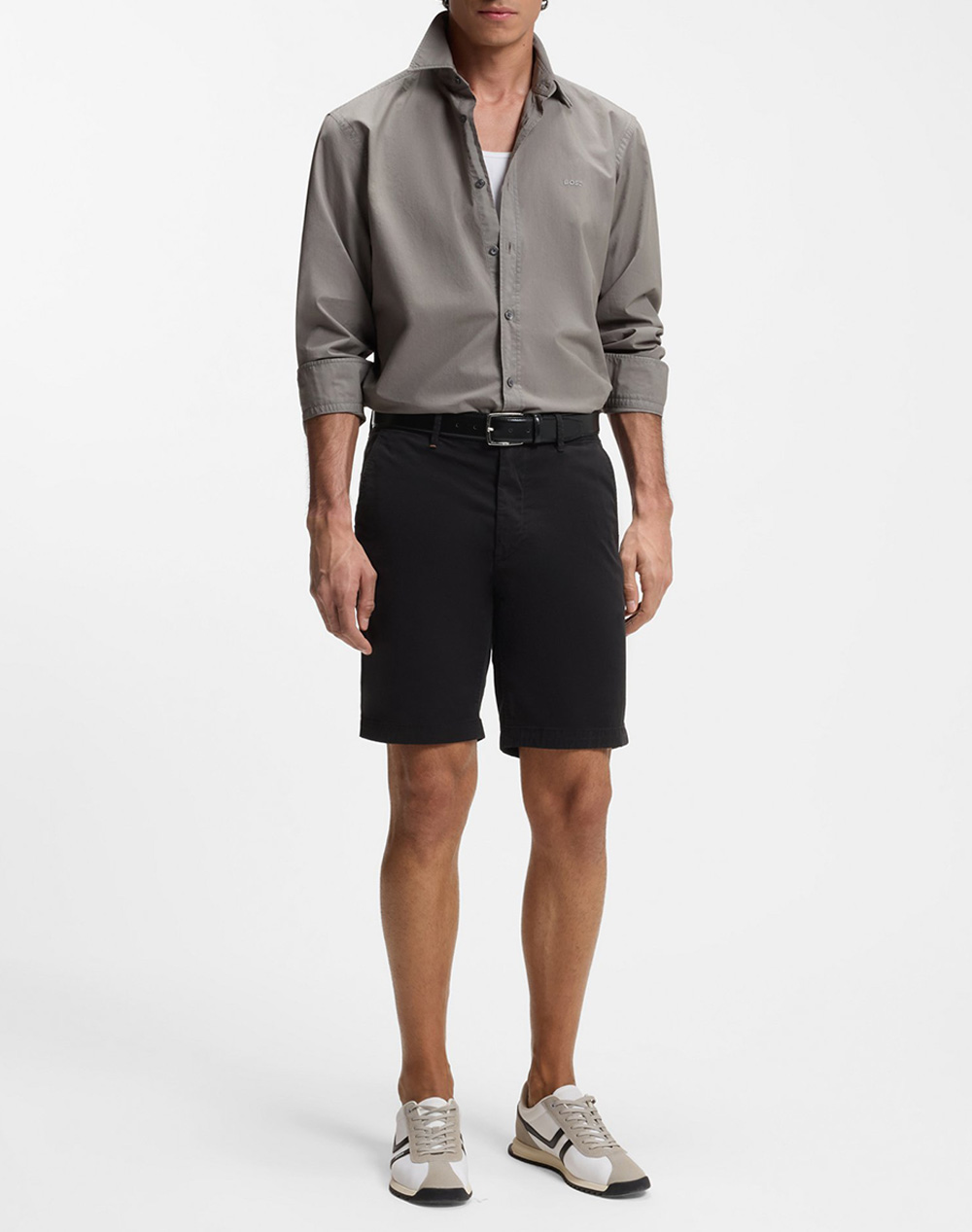 Boss Chino-Slim-Shorts 10270650 01 50536723-001 Black ανδρικά ρούχα Σορτς Βερμουδες Chinos Politikos Shop Πολιτικός