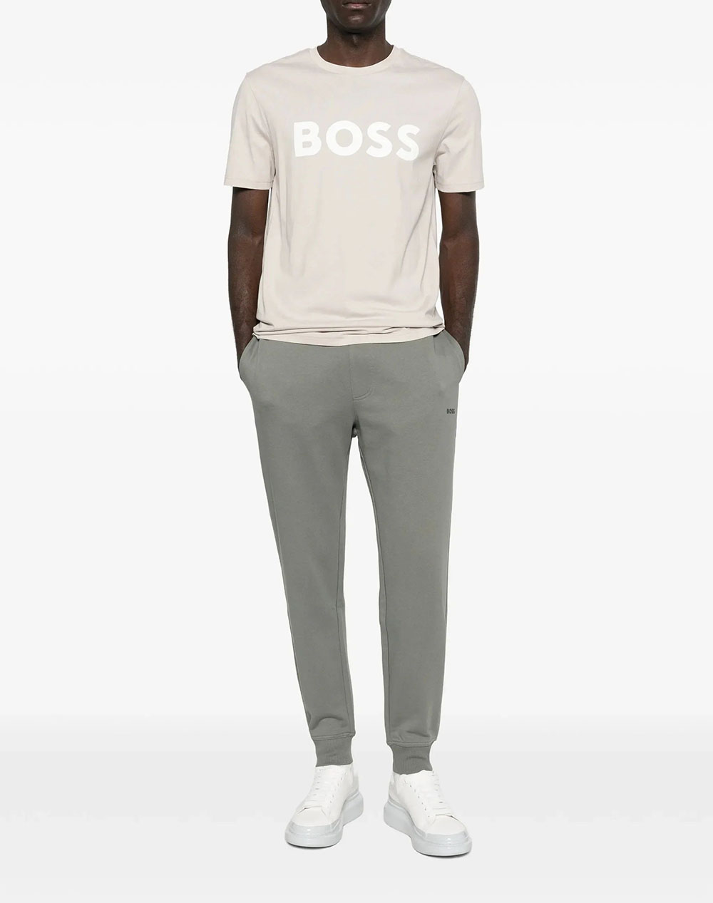 Boss Thinking 1 10246016 01 50481923-070 Lightgray ανδρικά ρούχα μπλούζες T-Shirt Politikos Shop Πολιτικός