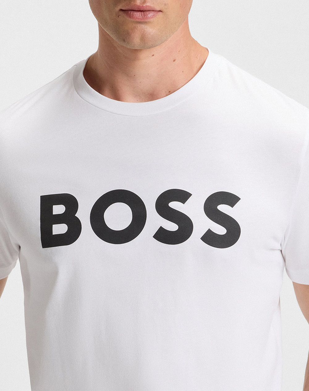 Boss Thinking 1 10246016 01 50481923-100 White ανδρικά ρούχα μπλούζες T-Shirt Politikos Shop Πολιτικός