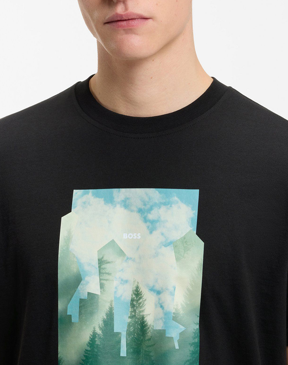 Boss Te Cover 10277382 01 50556024-001 Black ανδρικά ρούχα μπλούζες T-Shirt Politikos Shop Πολιτικός