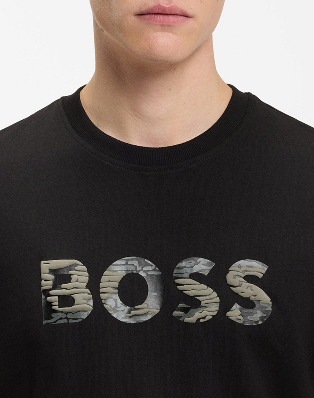 Boss Te Insignia 10276567 01 50556009-001 Black ανδρικά ρούχα μπλούζες T-Shirt Politikos Shop Πολιτικός