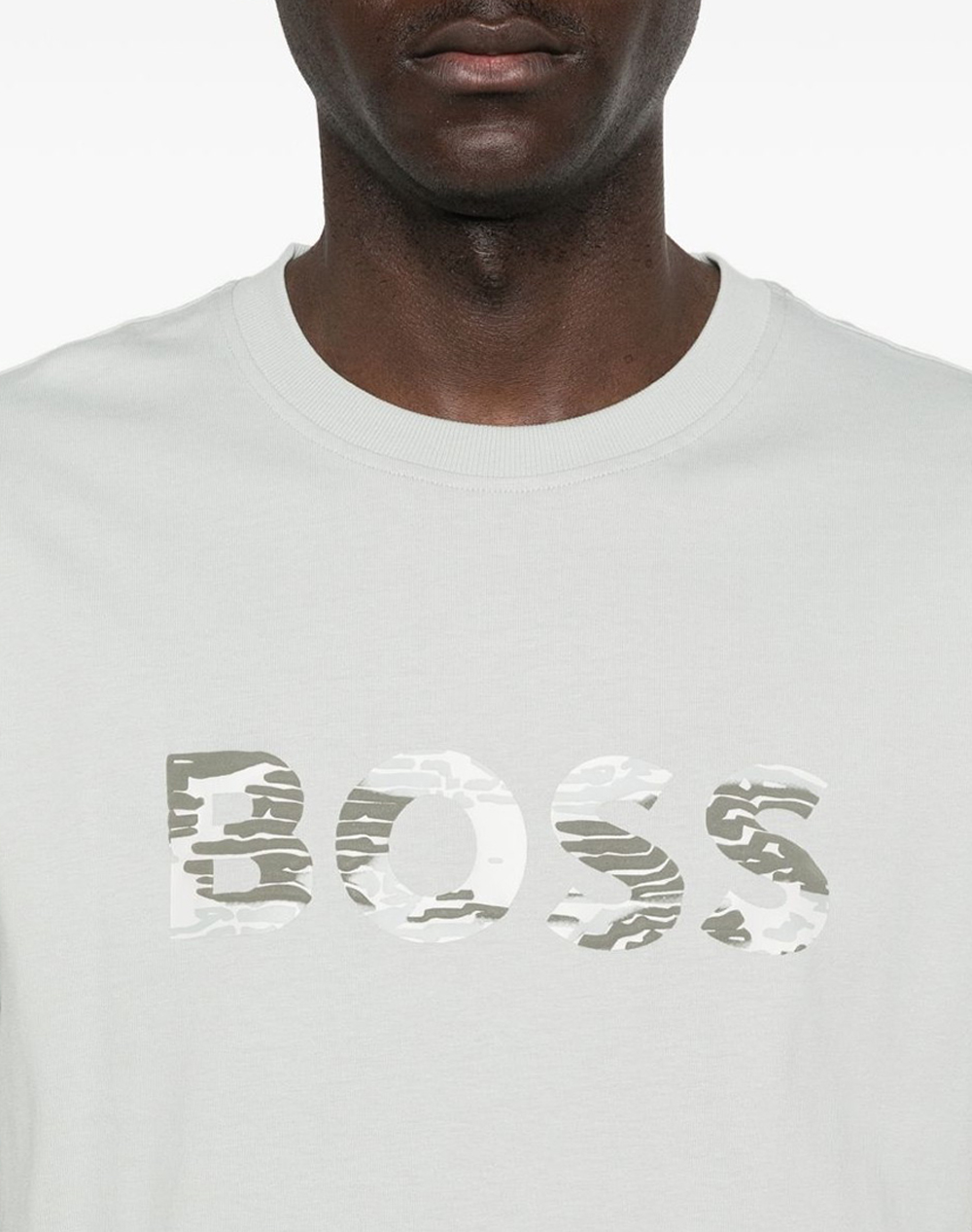 Boss Te Insignia 10276567 01 50556009-043 Ecru ανδρικά ρούχα μπλούζες T-Shirt Politikos Shop Πολιτικός