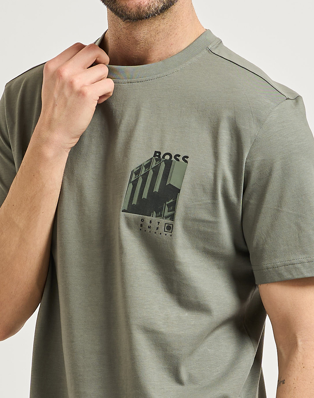 Boss Te Board 10277382 01 50561853-076 Khaki ανδρικά ρούχα μπλούζες T-Shirt Politikos Shop Πολιτικός