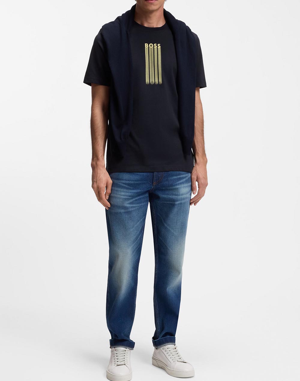 Boss Te Bass 10277382 01 50561850-404 Darkblue ανδρικά ρούχα μπλούζες T-Shirt Politikos Shop Πολιτικός