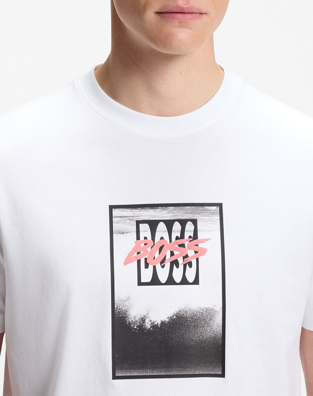 Boss Te Dj 10277382 01 50561846-100 White ανδρικά ρούχα μπλούζες T-Shirt Politikos Shop Πολιτικός