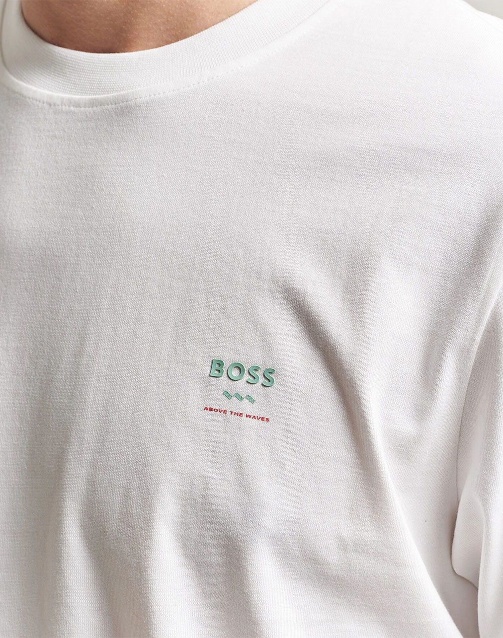 Boss Te Groove 10276578 01 50561854-100 White ανδρικά ρούχα μπλούζες T-Shirt Politikos Shop Πολιτικός