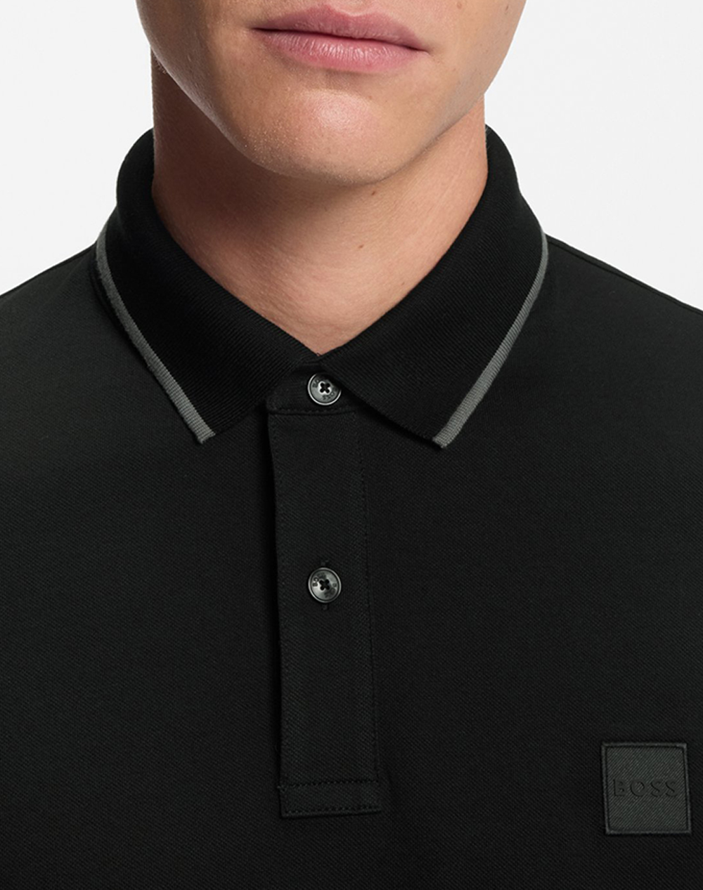 Boss Passertip 10256683 01 50507699-001 Black ανδρικά ρούχα μπλούζες Polo Politikos Shop Πολιτικός