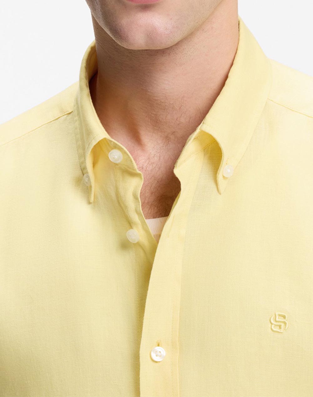 Boss H-Liam-Bd-E-C1-261 10261979 01 50556077-749 Yellow ανδρικά ρούχα πουκάμισα Politikos Shop Πολιτικός