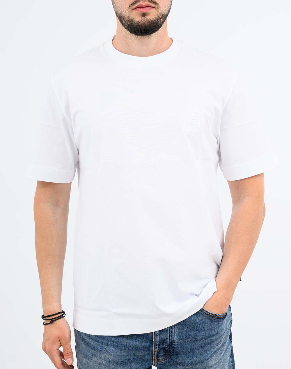 Boss C-Tames 52 10279656 01 50560328-100 White ανδρικά ρούχα μπλούζες T-Shirt Politikos Shop Πολιτικός