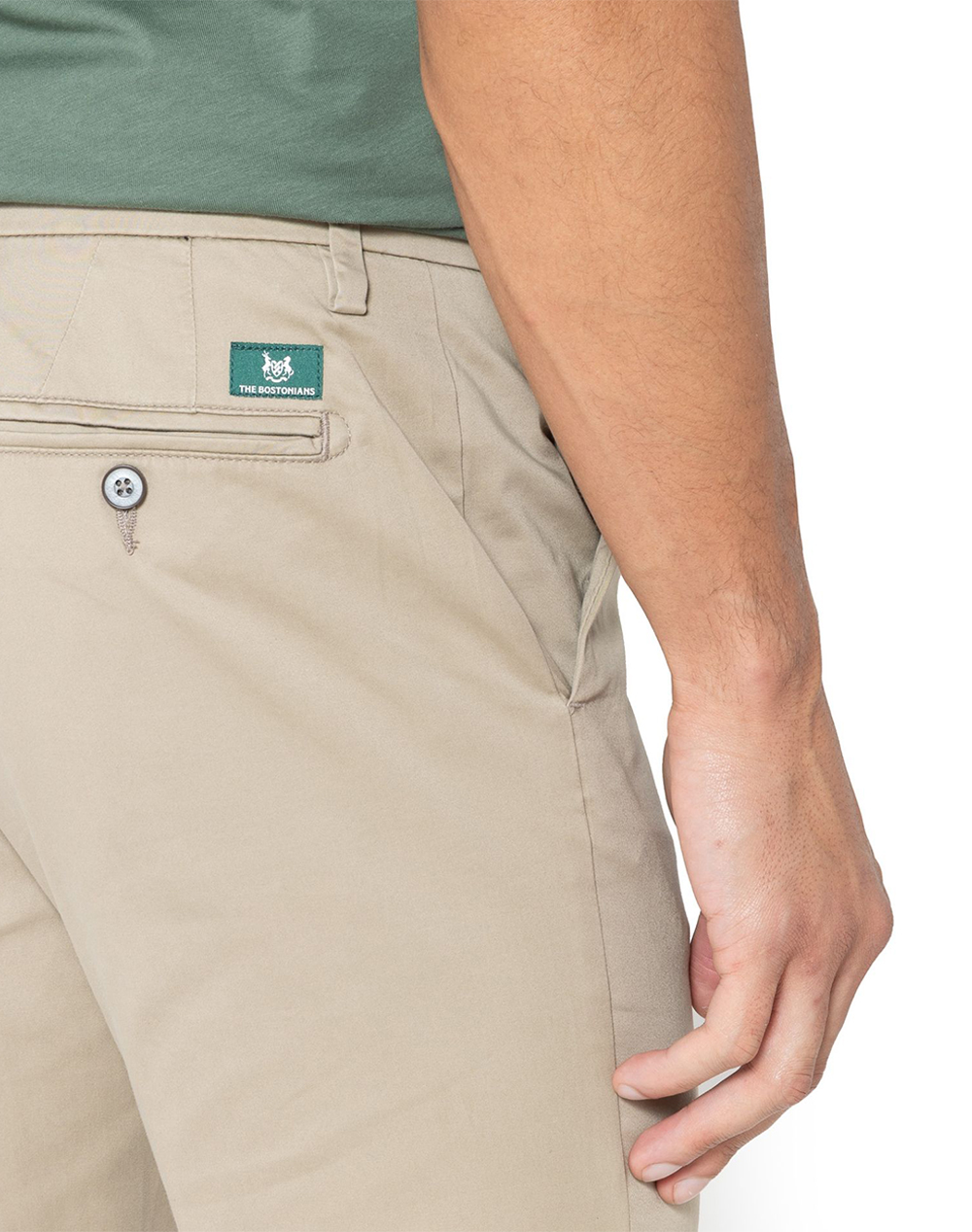 The Bostonians Παντελόνι Chinos Καπαρτινα Satin Regular 3Cn1452T863-Beige Biege ανδρικά ρούχα παντελόνια Politikos Shop Πολιτικός