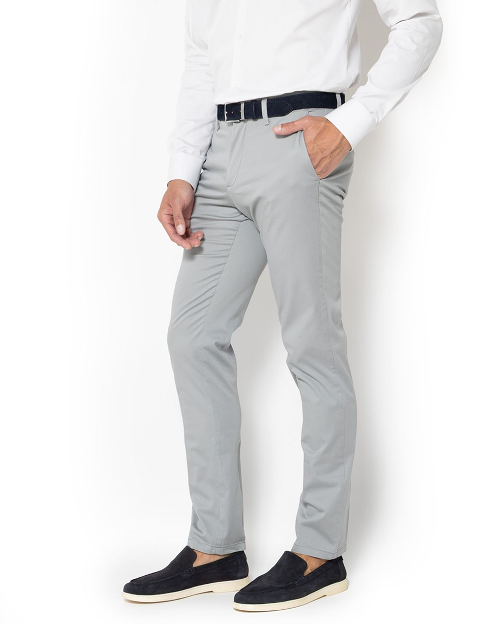 The Bostonians Παντελόνι Chinos Καπαρτινα Satin Regular 3Cn1452T863-Grey Gray ανδρικά ρούχα παντελόνια Politikos Shop Πολιτικός
