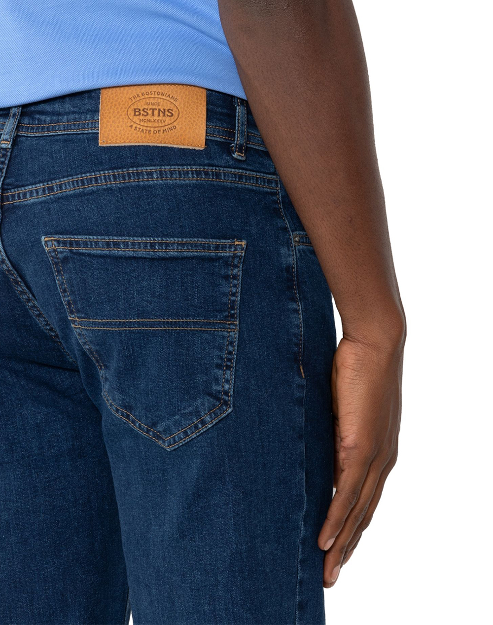 The Bostonians Παντελόνι Denim 5Pocket Regular Fit 3Cj2501025-Dark Denimblue ανδρικά ρούχα παντελόνια Jeans Politikos Shop Πολιτικός