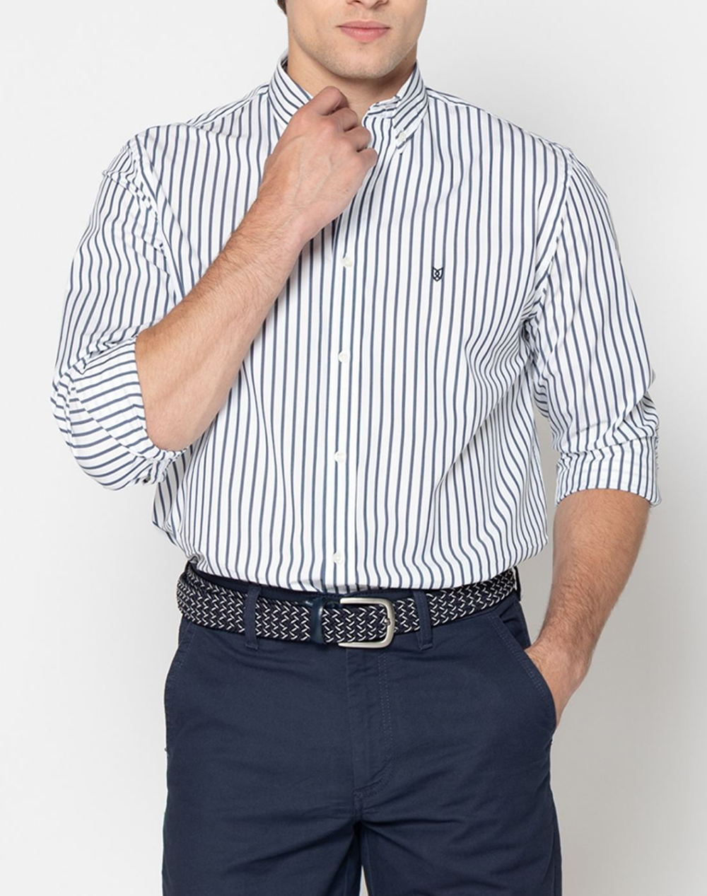THE BOSTONIANS ΠΟΥΚΑΜΙΣΟ ACORN ΠΟΠΛΙΝΑ REGULAR FIT Button-down Regular Fit 3AAS4926-BLUE NavyBlue
