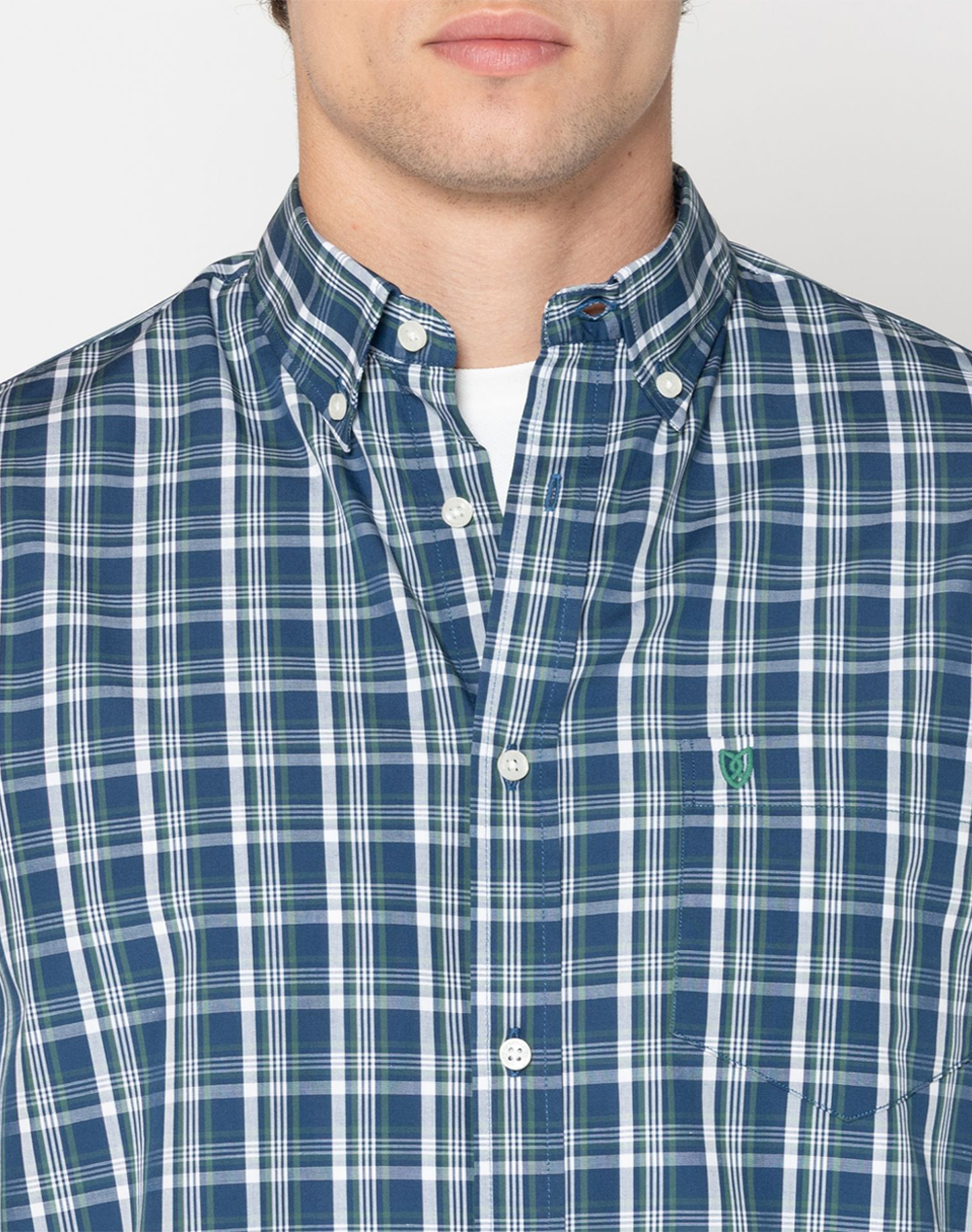 The Bostonians Πουκαμισο Maverick Ποπλινα Regular Fit Button-Down 3Aach8658-Green Darkgreen ανδρικά ρούχα πουκάμισα Politikos Shop Πολιτικός