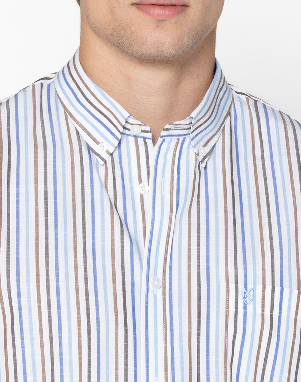 The Bostonians Πουκαμισο Acorn Φλαμα Regular Fit Button-Down 3Aas4904-Cigar Sandybrown ανδρικά ρούχα πουκάμισα Politikos Shop Πολιτικός