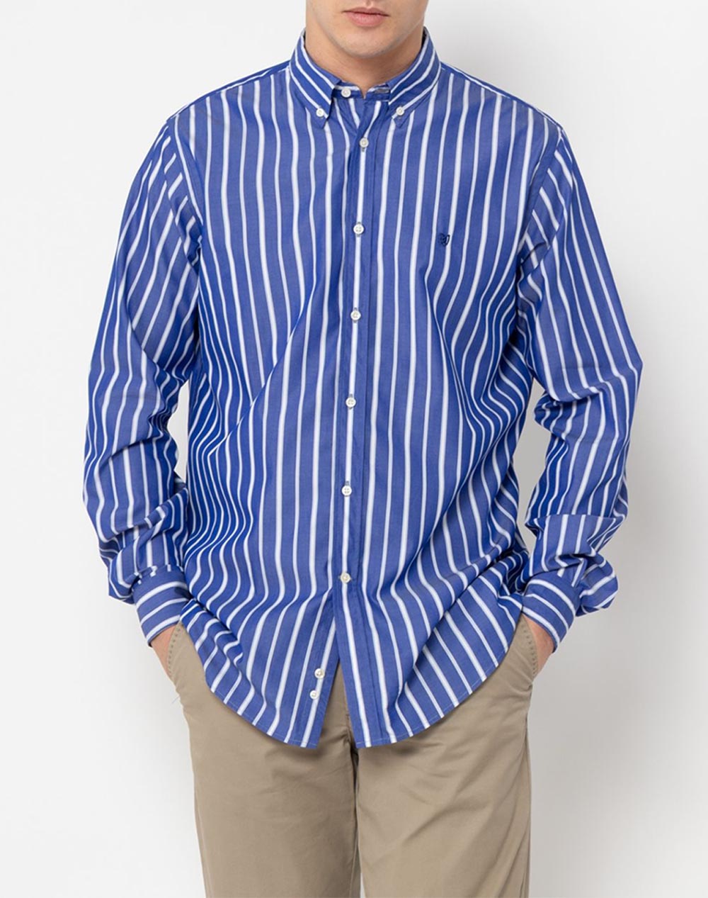 THE BOSTONIANS ΠΟΥΚΑΜΙΣΟ ACORN ΠΟΠΛΙΝΑ REGULAR FIT Button-down Regular Fit 3AAS4936-SAX SkyBlue