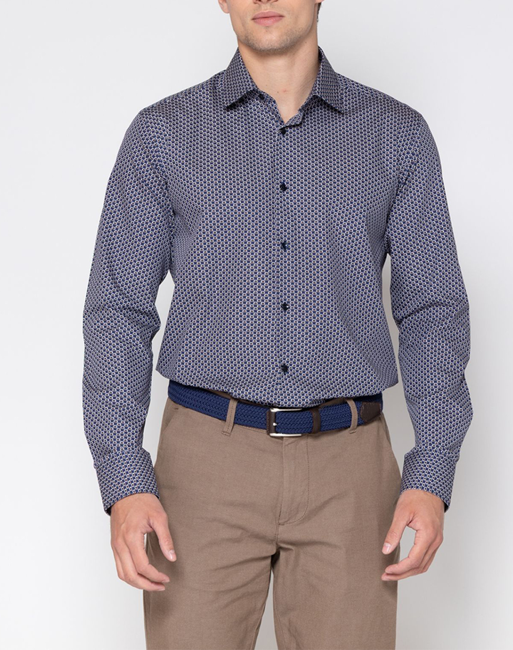 THE BOSTONIANS ΠΟΥΚΑΜΙΣΟ CHARLES ΠΟΠΛΙΝΑ SLIM FIT Classic Slim Fit 3ACP2493-NAVY NavyBlue