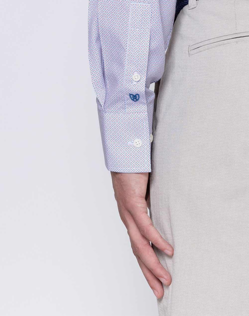 The Bostonians Πουκαμισο Charles Ποπλινα Slim Fit Classic 3Acp2490-Indigo Indigo ανδρικά ρούχα πουκάμισα Politikos Shop Πολιτικός