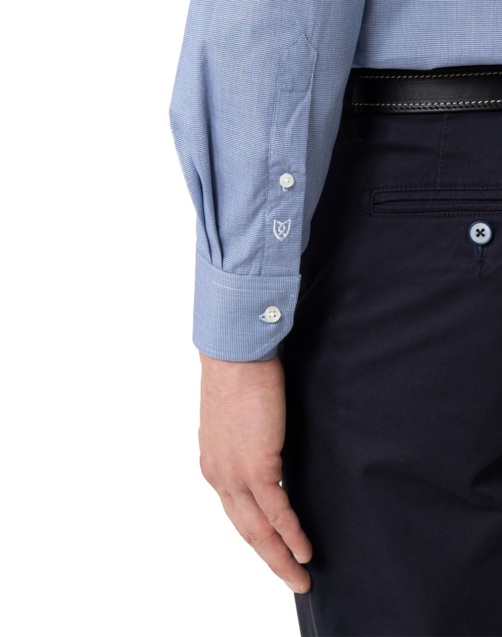 The Bostonians Πουκαμισο Dobby Custom Fit Semi-Rex 3Anp2483-Blue Blue ανδρικά ρούχα πουκάμισα Politikos Shop Πολιτικός