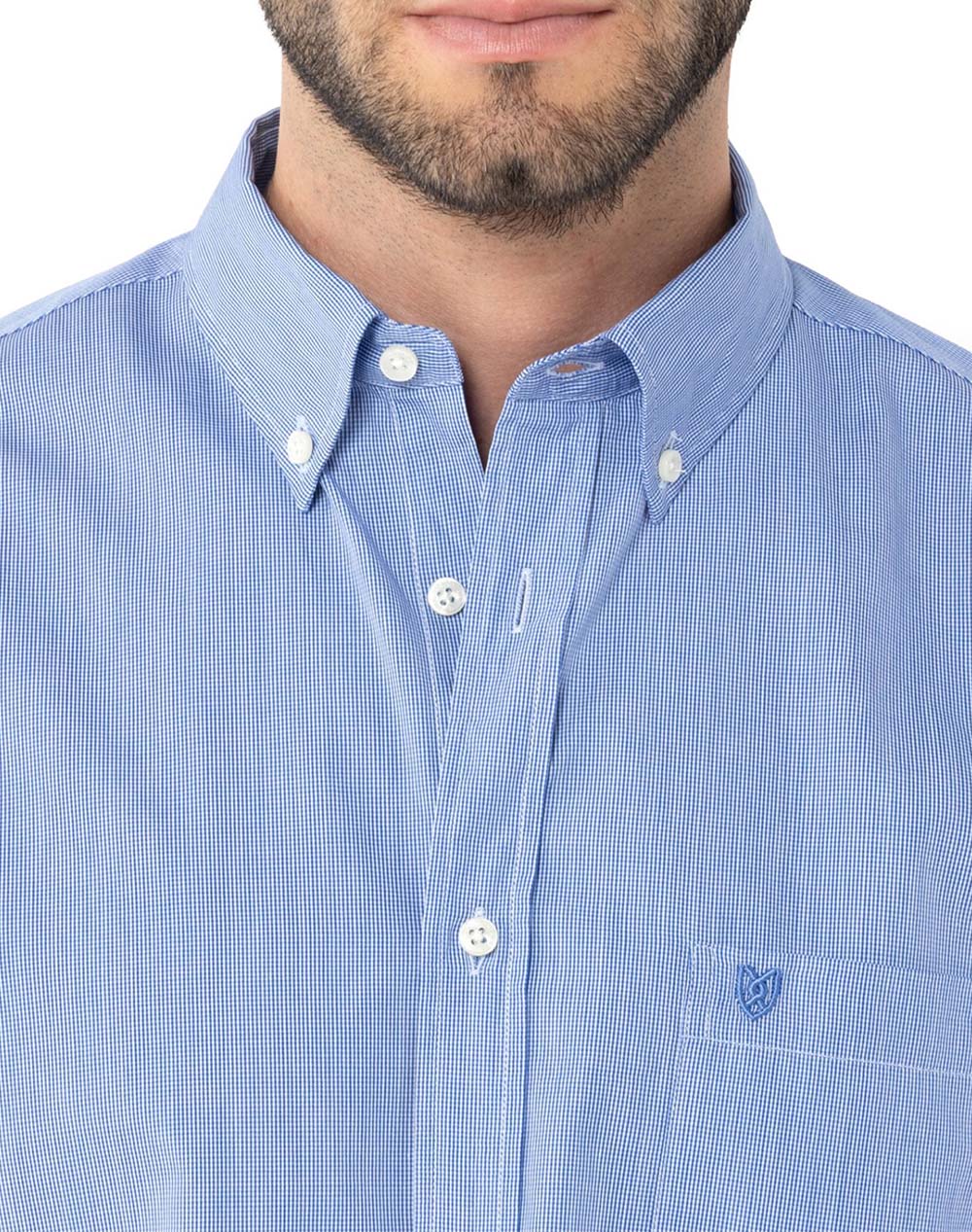 The Bostonians Πουκαμισο Chester Ποπλινα Regular Fit Minicheck Poplin Button-Down 3Aap0016-Light Lightblue ανδρικά ρούχα πουκάμισα Politikos Shop 