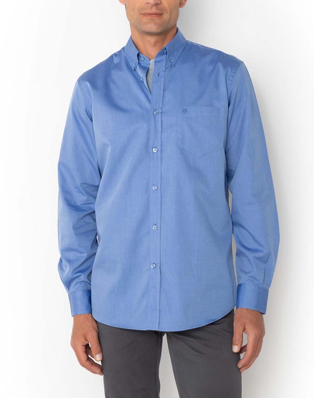 THE BOSTONIANS ΠΟΥΚΑΜΙΣΟ FIL A FIL REGULAR FIT Plain FIL A FIL Button-down Regular Fit 3AAP0000-SAX Blue