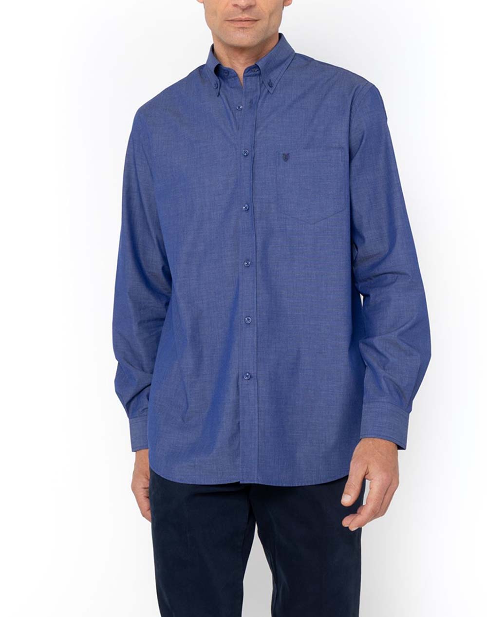THE BOSTONIANS ΠΟΥΚΑΜΙΣΟ FIL A FIL REGULAR FIT Plain FIL A FIL Button-down Regular Fit 3AAP0000-DARK Indigo