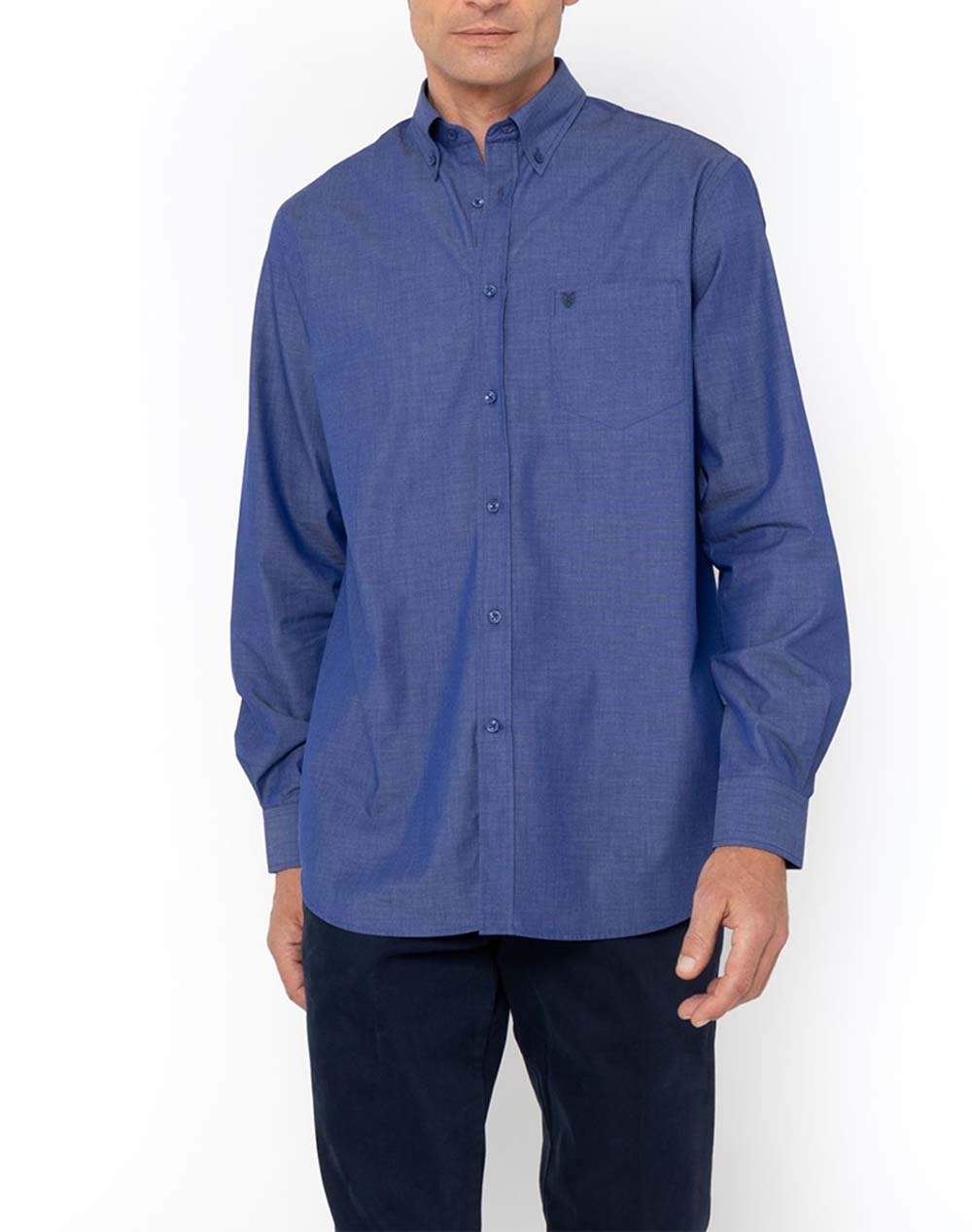 THE BOSTONIANS ΠΟΥΚΑΜΙΣΟ FIL A FIL REGULAR FIT Plain FIL A FIL Button-down Regular Fit 3AAP0000X-DARK Indigo