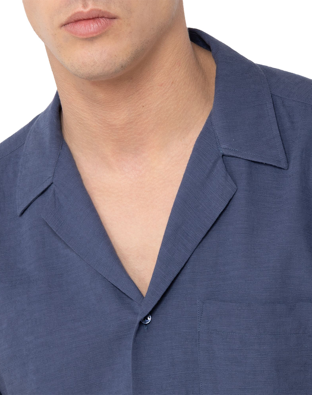 The Bostonians Πουκαμισο Φλαμα Custom Fit Bayron 3Blp2487-Indigo Indigo ανδρικά ρούχα πουκάμισα Politikos Shop Πολιτικός