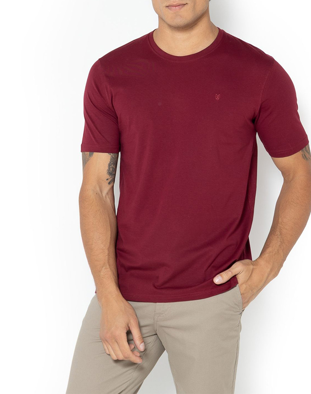 THE BOSTONIANS ΜΠΛΟΥΖΑ ESSENTIAL T-SHIRT REGULAR FIT 3TS1241N-BURGUNDY Bordeux