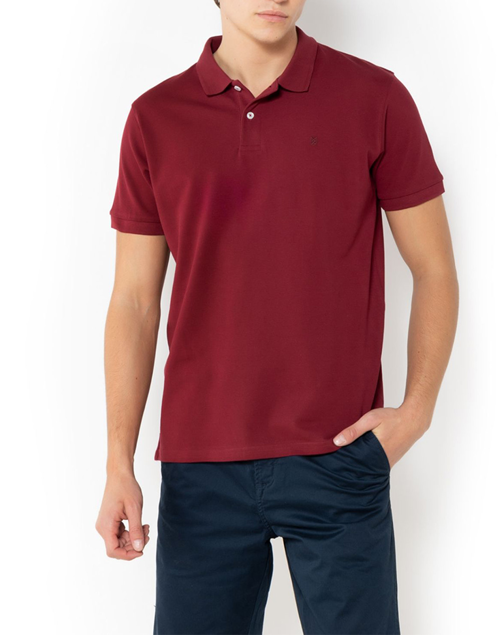 THE BOSTONIANS ΜΠΛΟΥΖΑ POLO PIQUE REGULAR FIT 3PS0001-BURGUNDY Bordeux